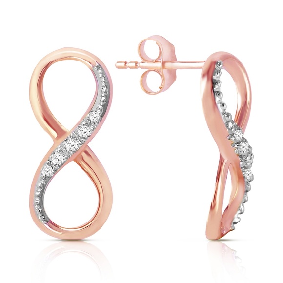 GOLD INFINITI EARRINGS WITH NATURAL DIAMONDS